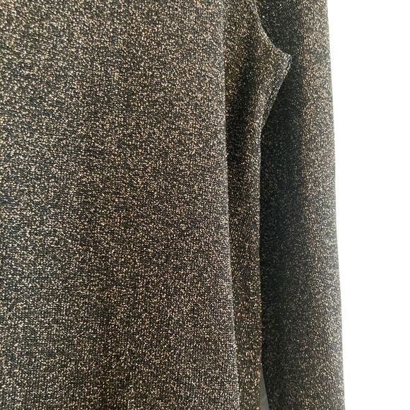 J McLaughlin Brown Gold Metallic Knit Aline Holiday Sparkly Dress Size Medium - Picture 12 of 16